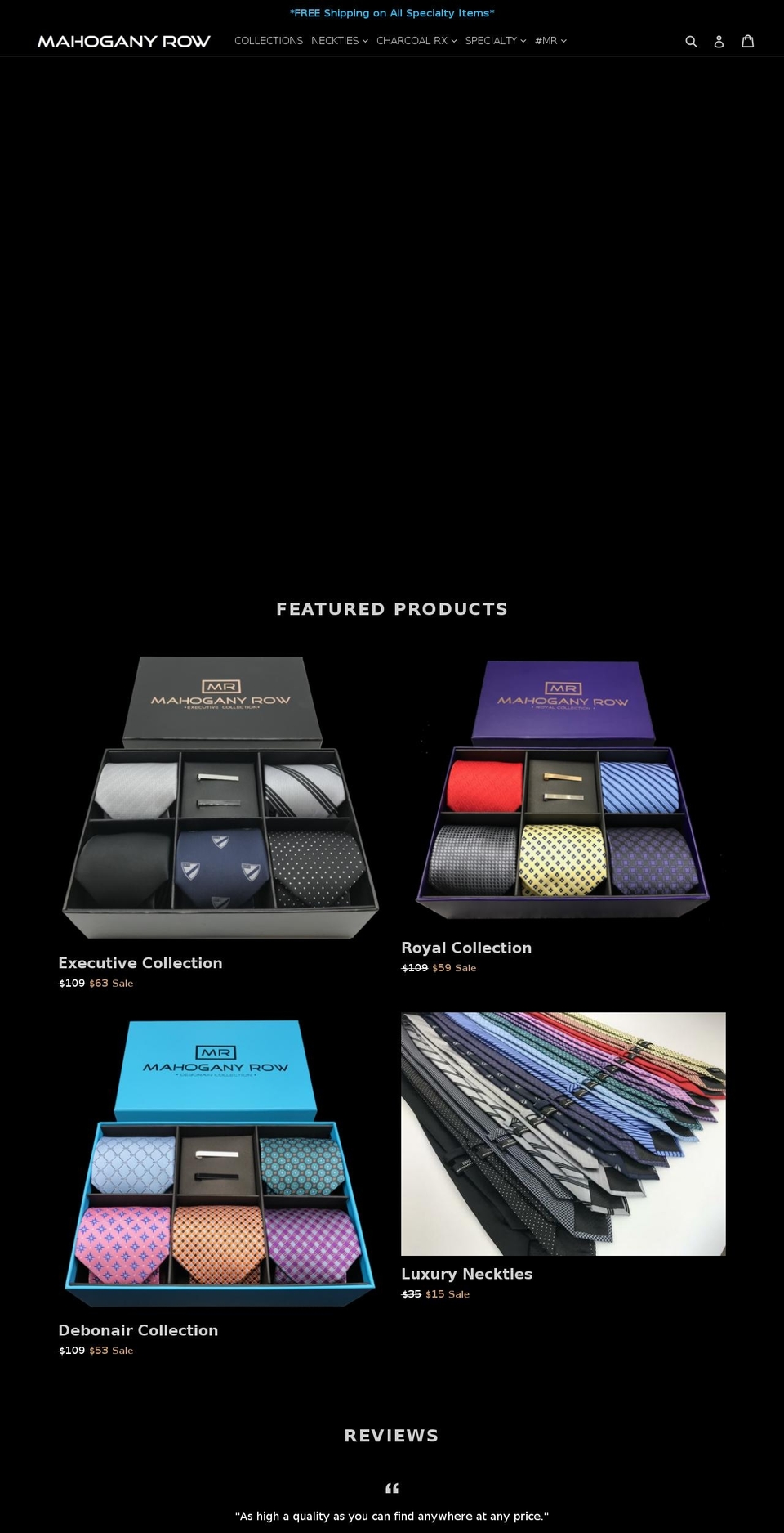 mrmahoganyrow.com shopify website screenshot