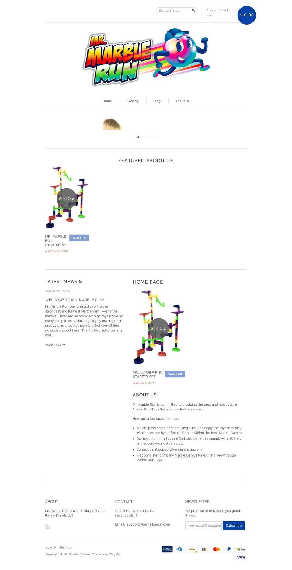 mrmarblerun.com — Shopify storefront screenshot