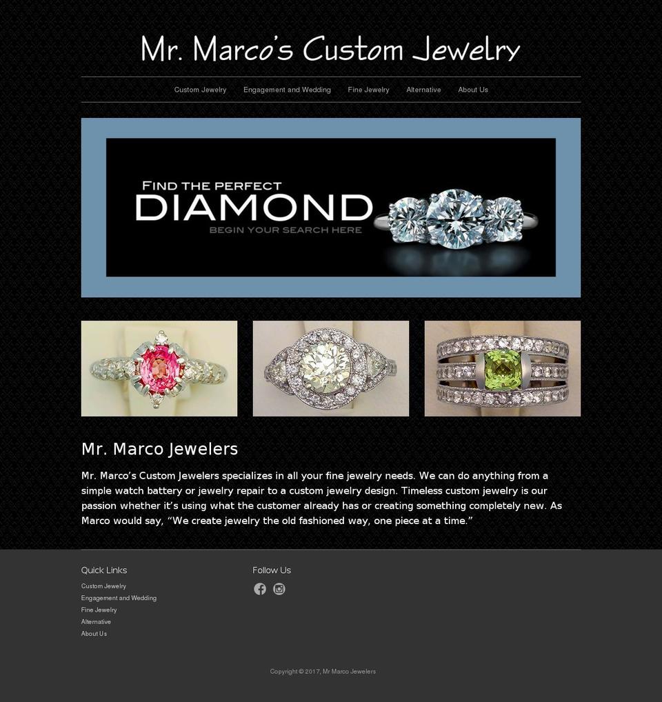 mrmarcojewelers.com shopify website screenshot