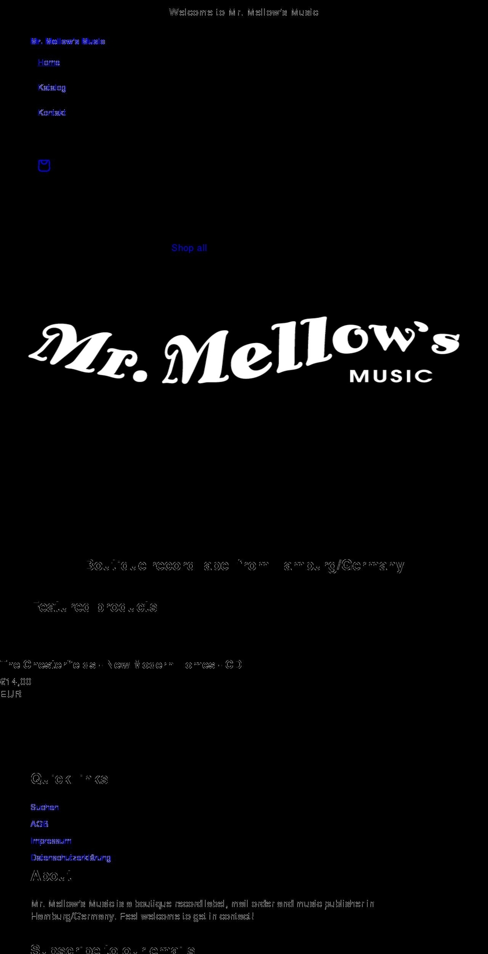 mrmellow.hamburg shopify website screenshot