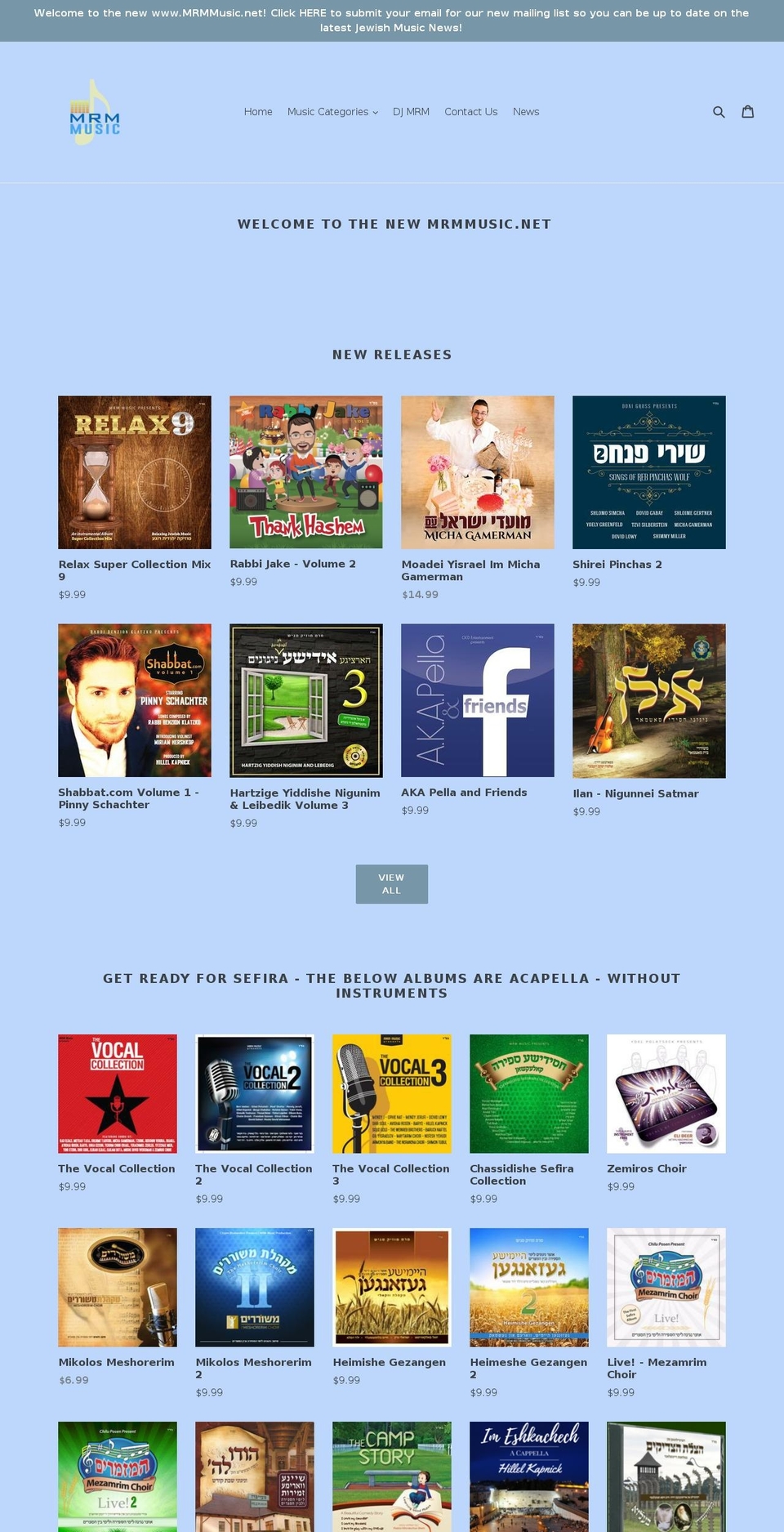 mrmmusic.net shopify website screenshot