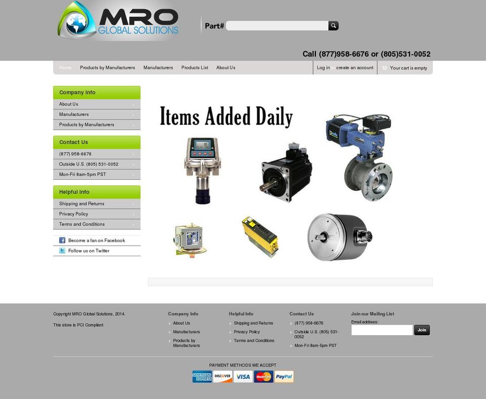 mroglobalsolutions.com shopify website screenshot