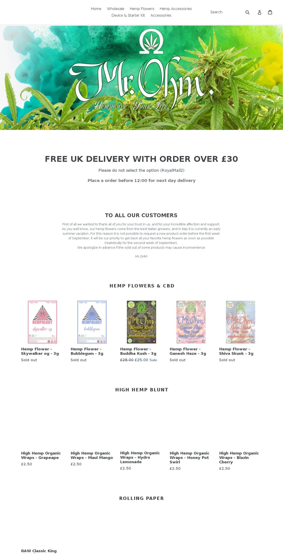 mrohmshop.com — Shopify storefront screenshot