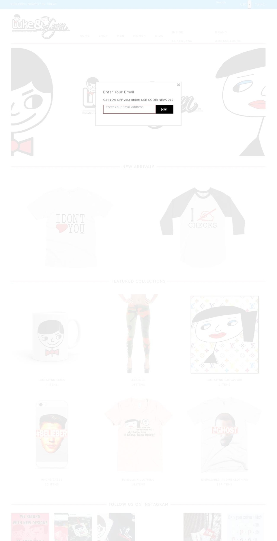 Luke\u0026Lynn | Disposable Income Clothing Shopify theme site example mrpotteresquire.com