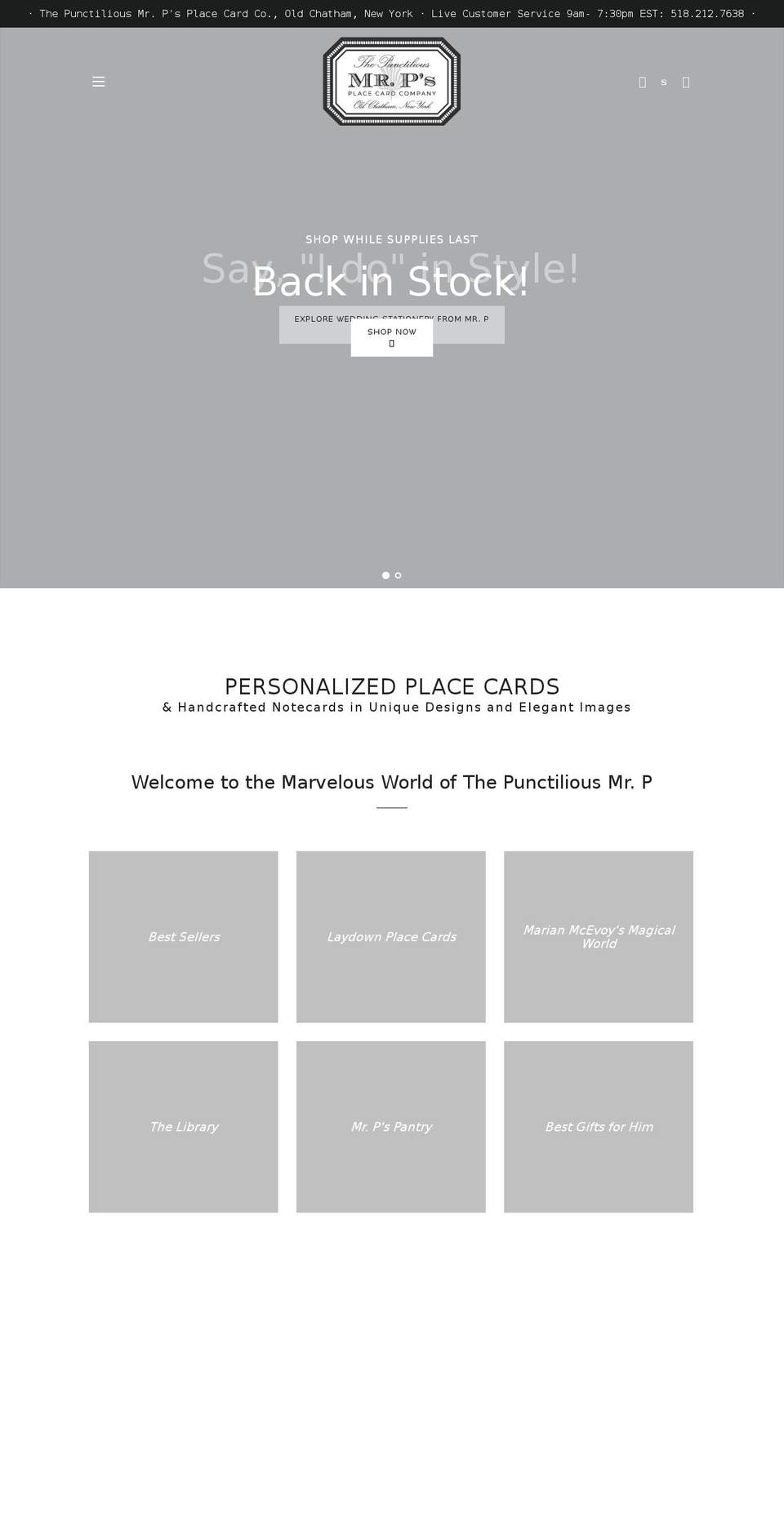 mrpsplacecards.com — Shopify storefront screenshot