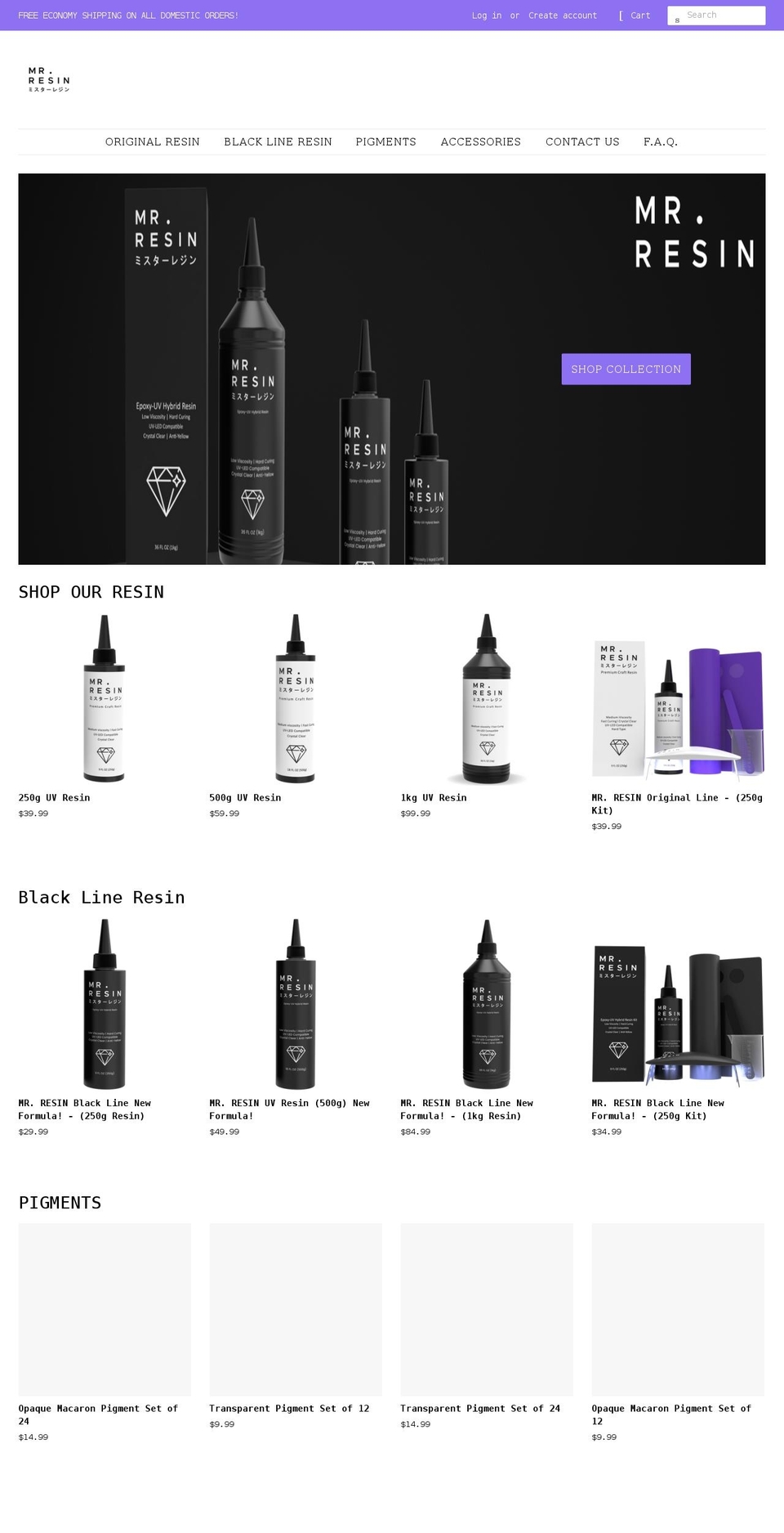 mrresincrafts.com shopify website screenshot