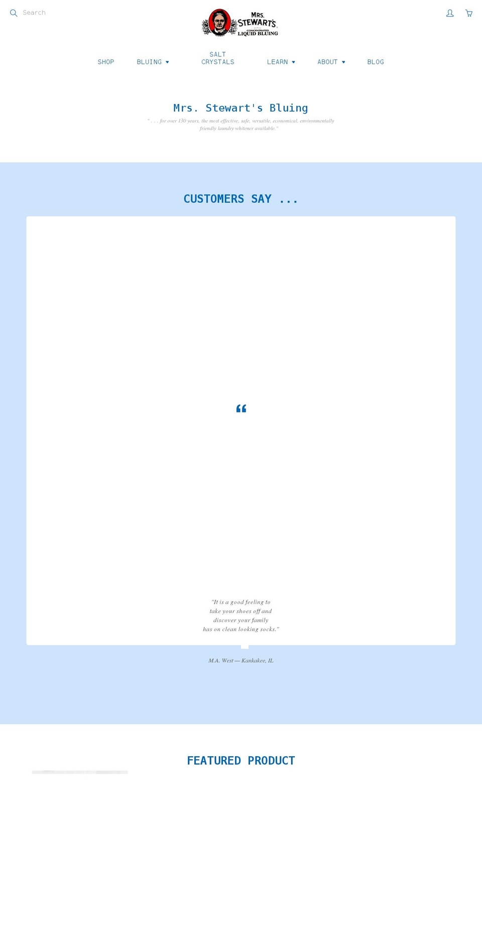 mrs-stewarts-bluing.myshopify.com — Shopify storefront screenshot