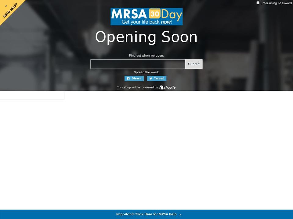 mrsabaseline Shopify theme site example mrsa30day.com