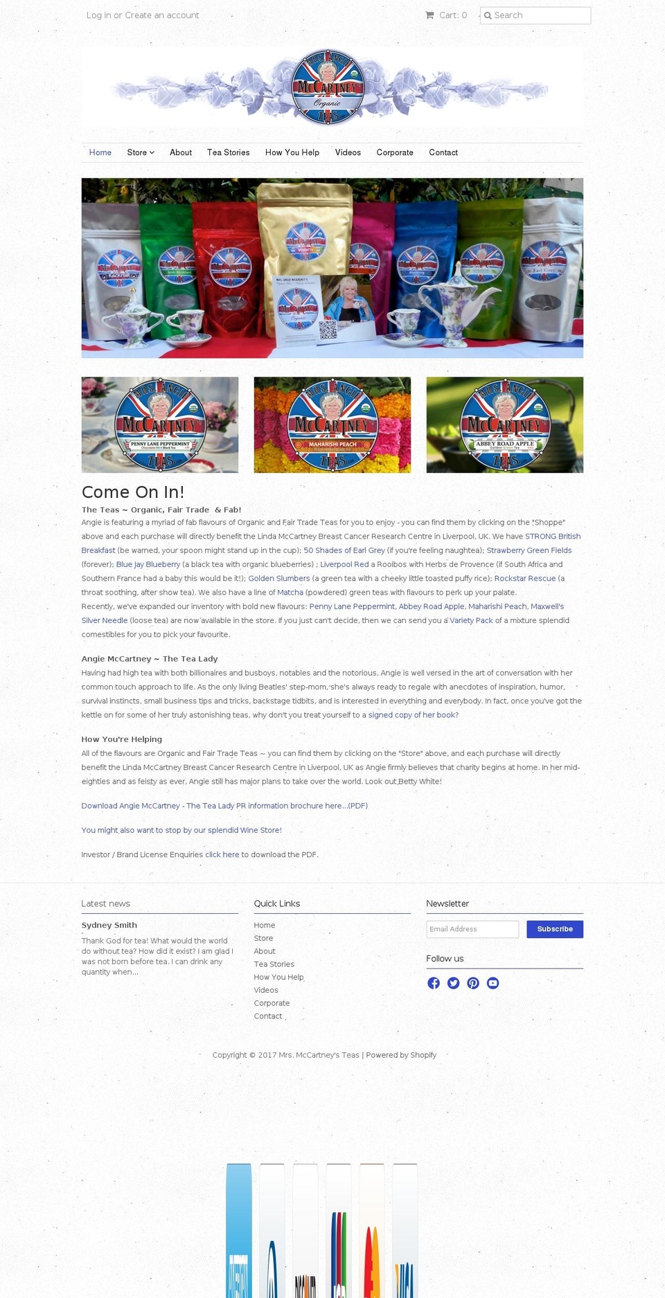 mrsangiemccartneysteas.com shopify website screenshot