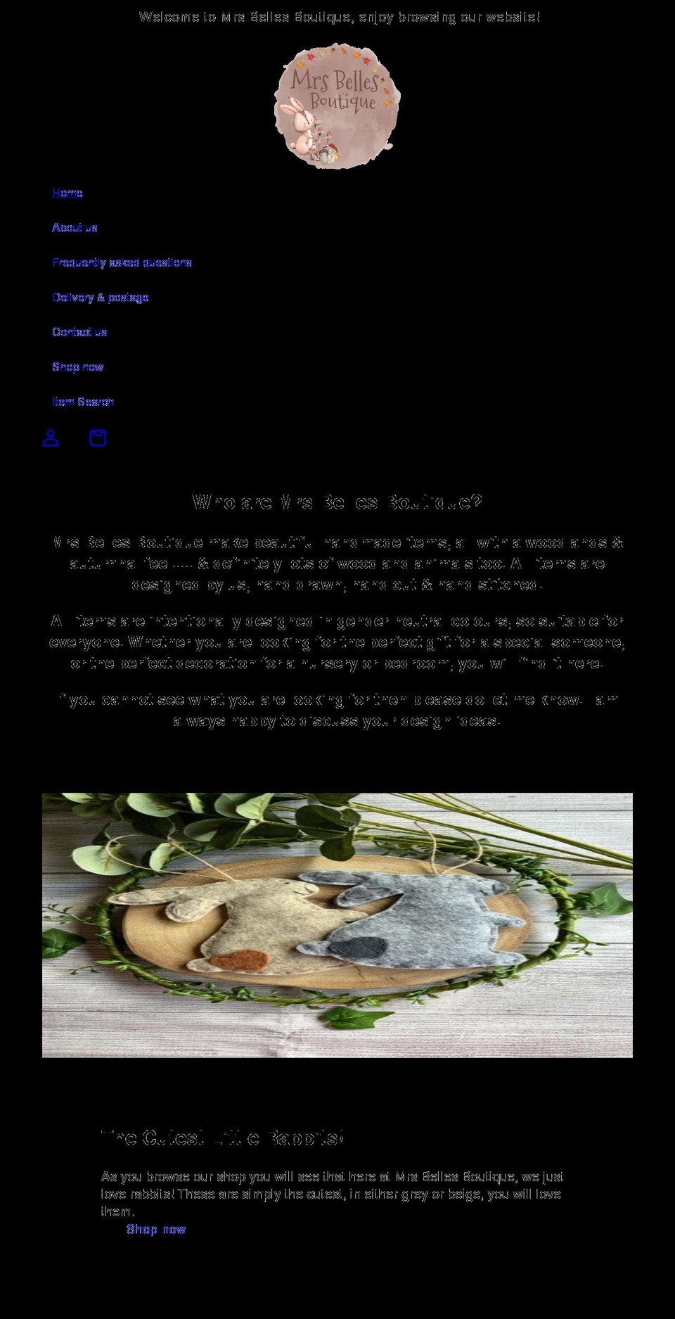 mrsbellesboutique.co.uk shopify website screenshot