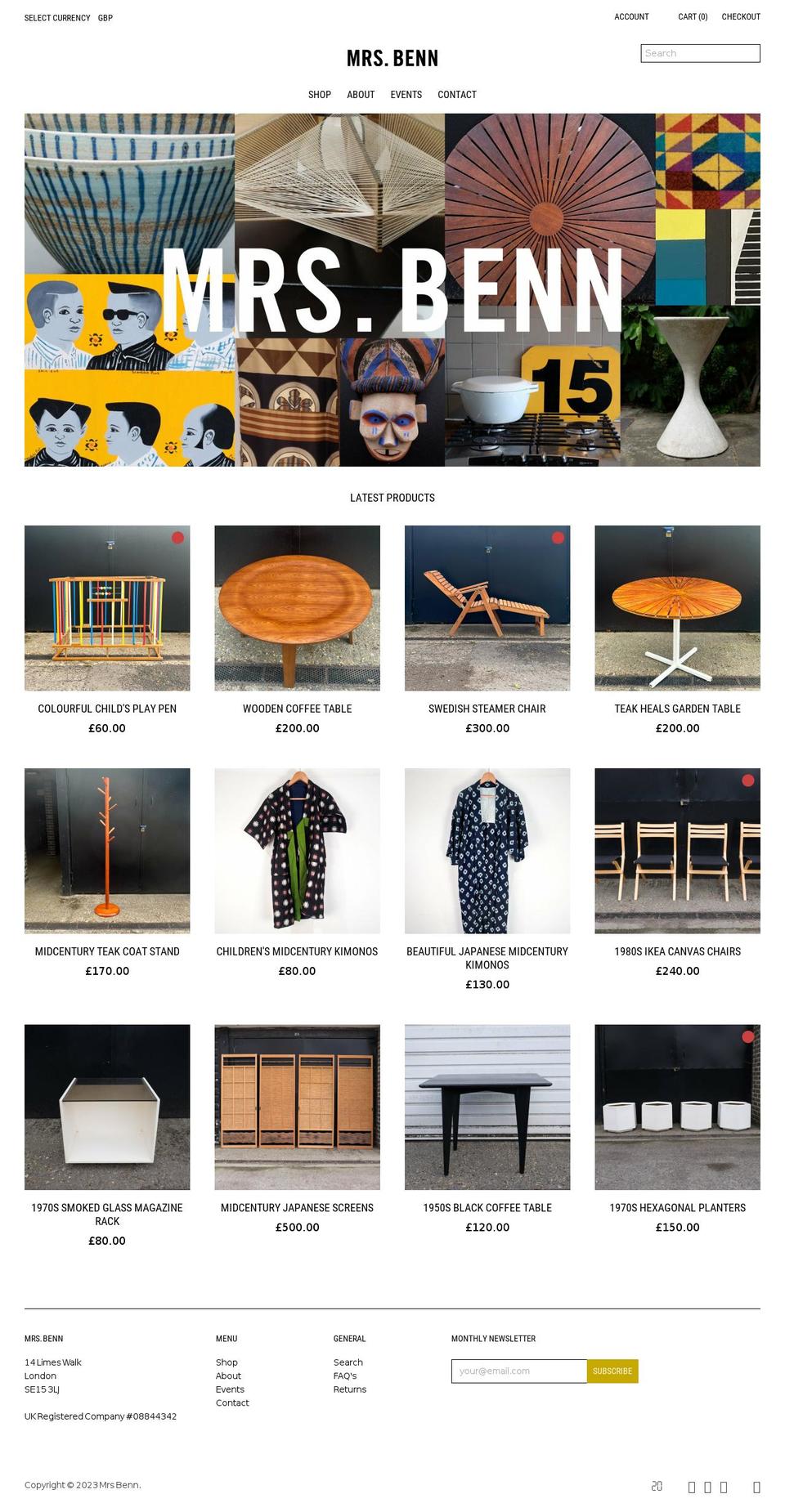 mrsbenn.co.uk shopify website screenshot