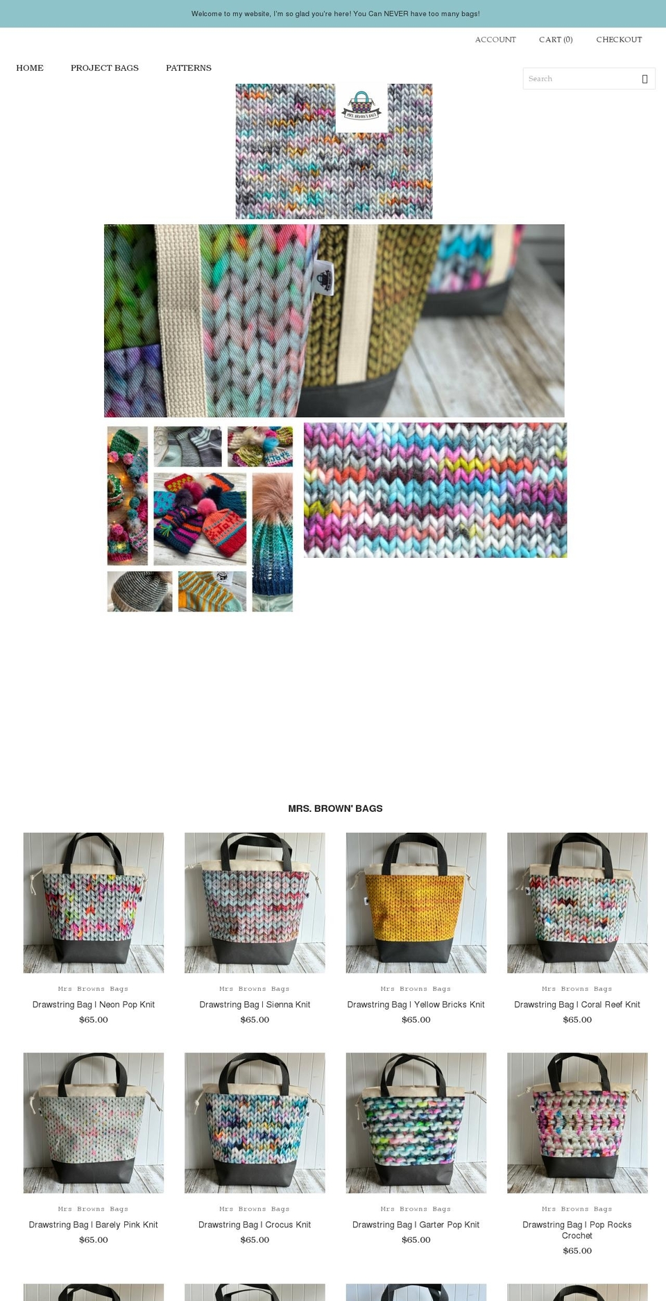 mrsbrownsbags.com shopify website screenshot