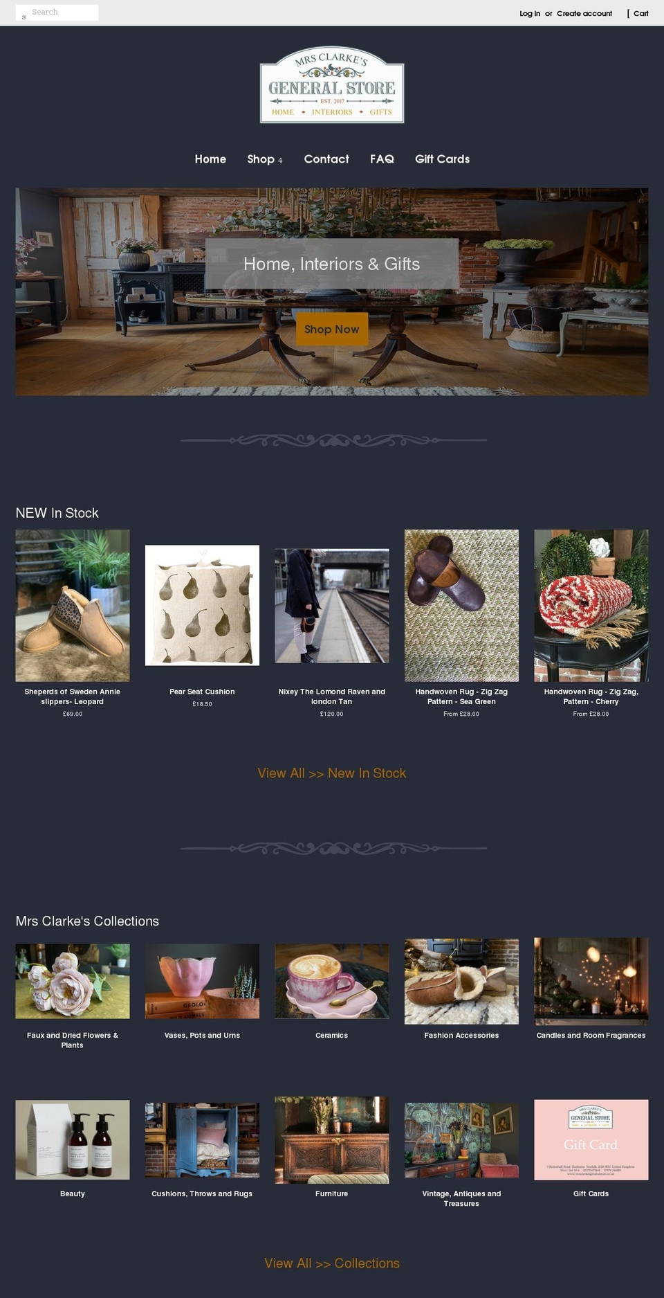 mrsclarkesgeneralstore.co.uk shopify website screenshot
