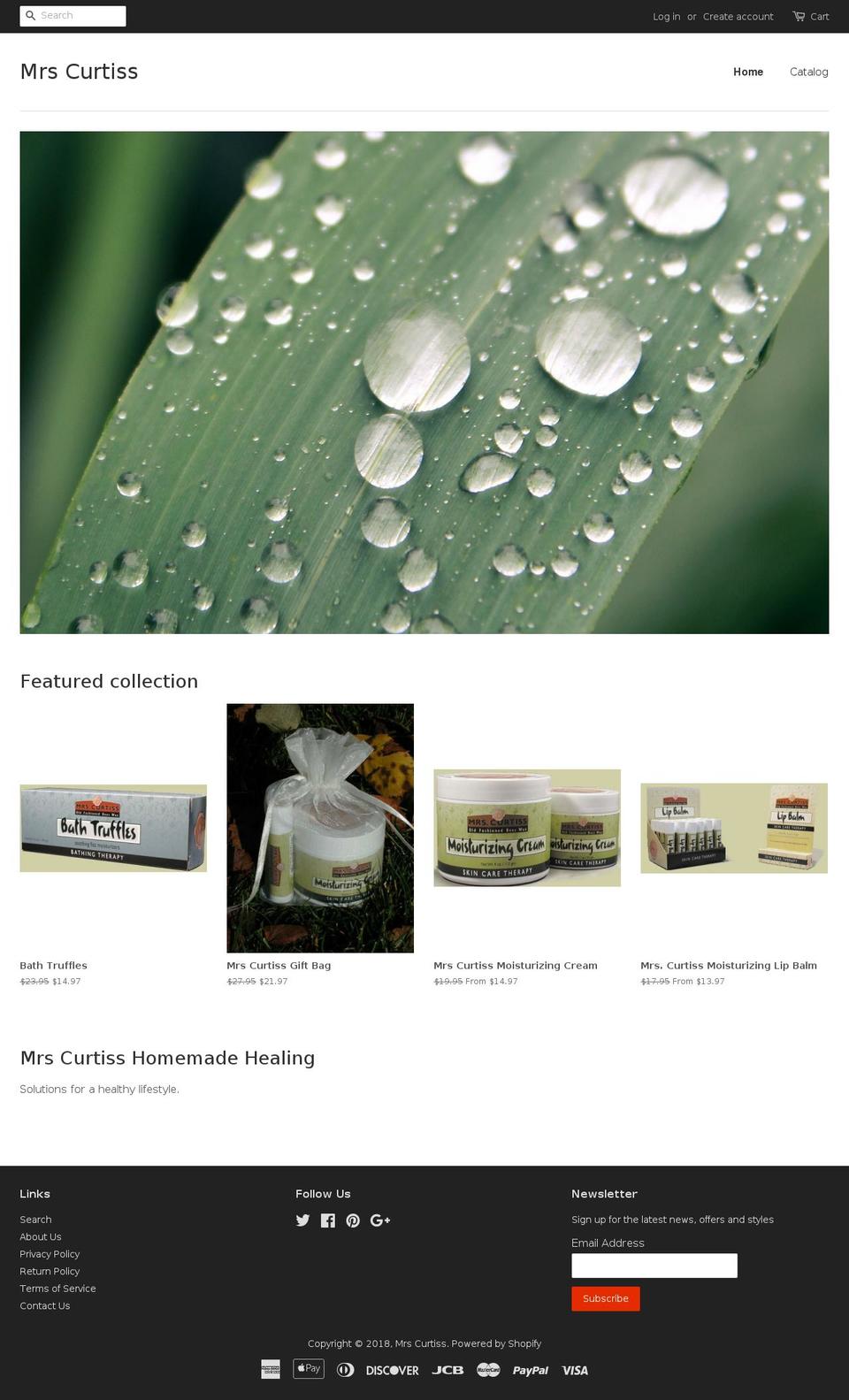 mrscurtiss.com — Shopify storefront screenshot