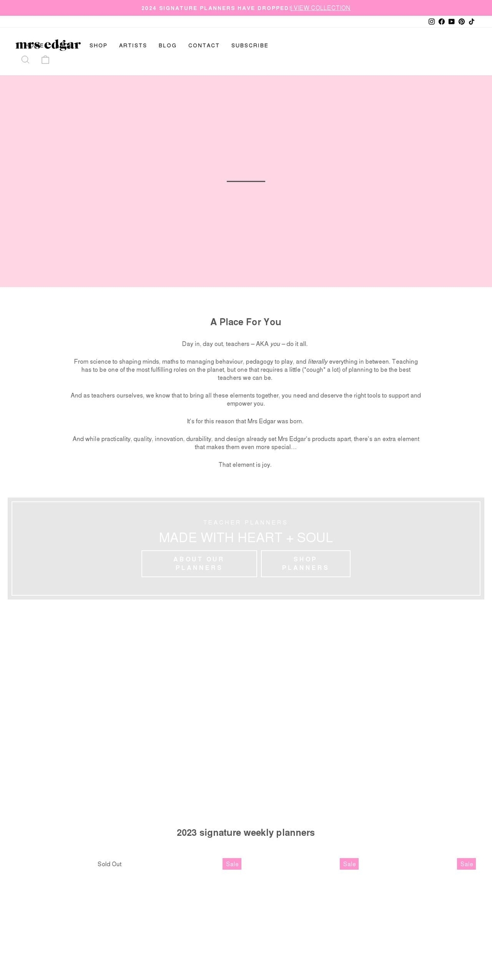 mrsedgar.com.au shopify website screenshot