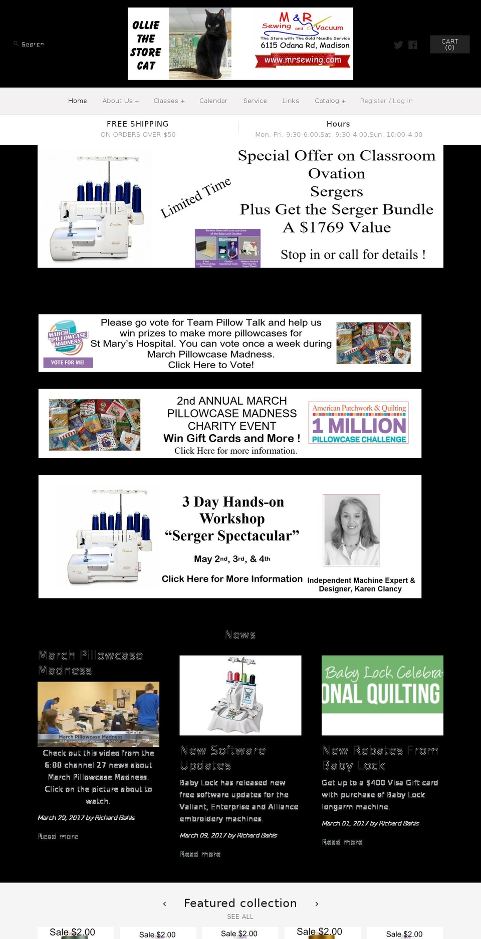 mrsewing.com shopify website screenshot