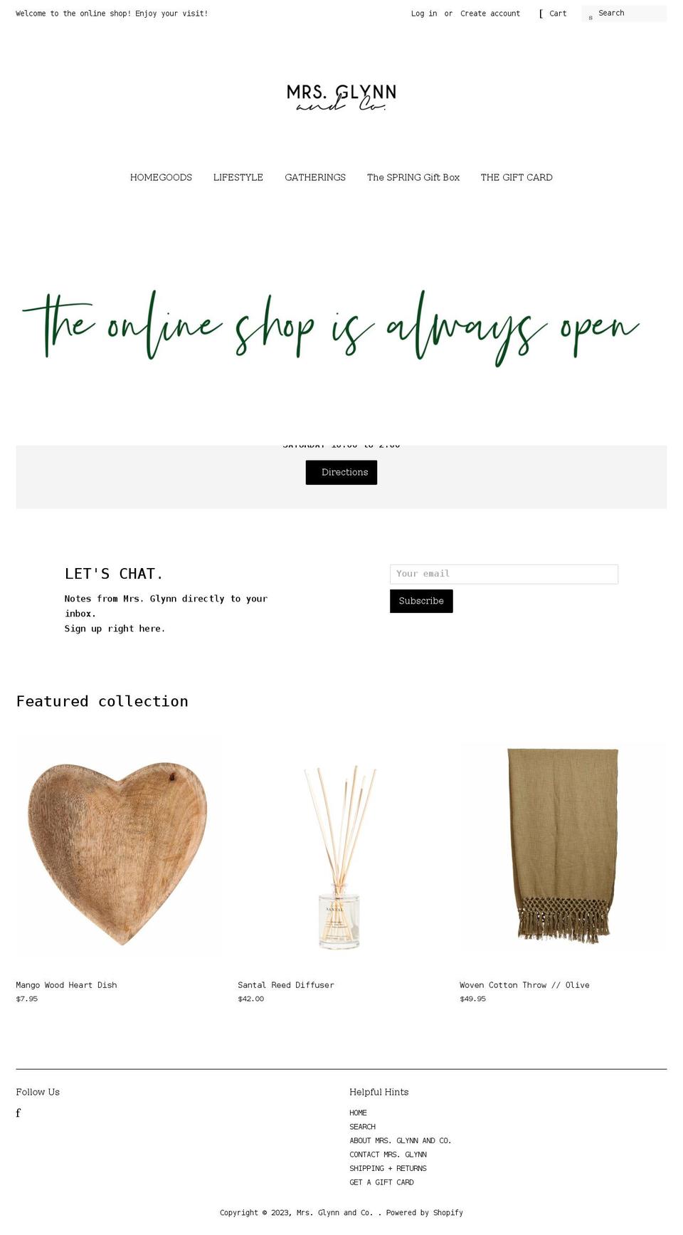 mrsglynnandco.com shopify website screenshot