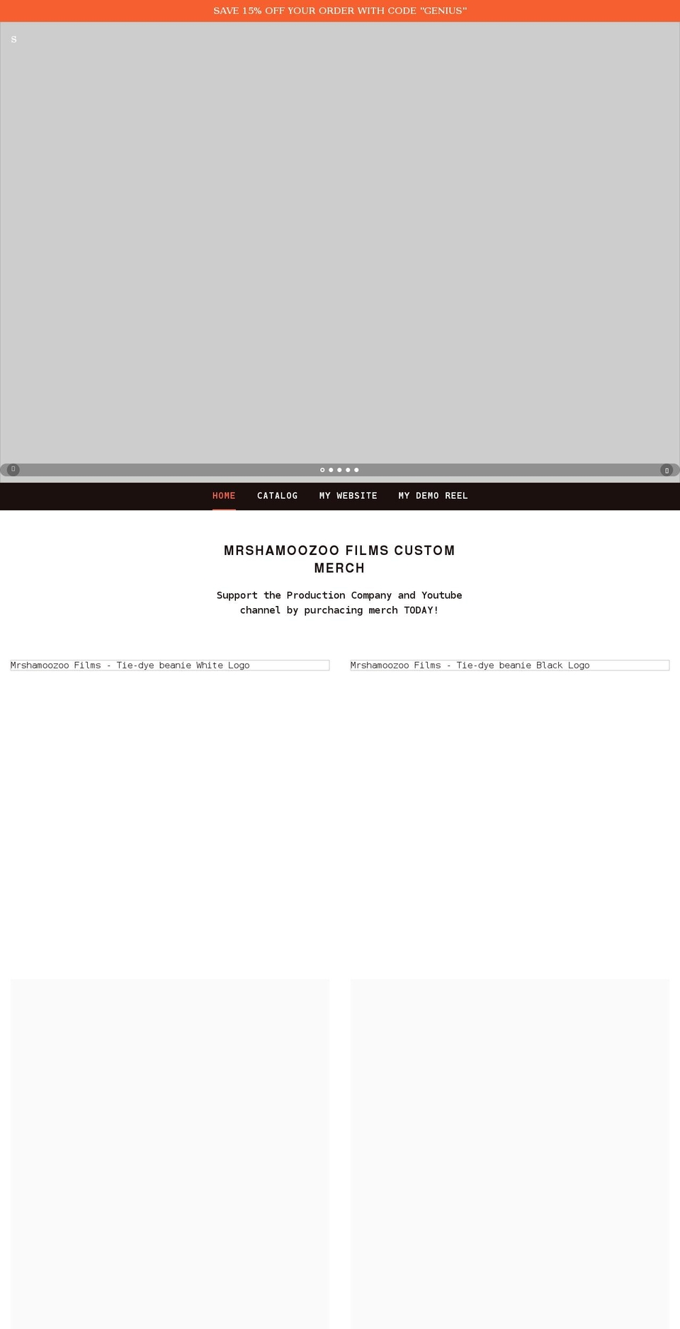 mrshamoozoo-films.myshopify.com shopify website screenshot