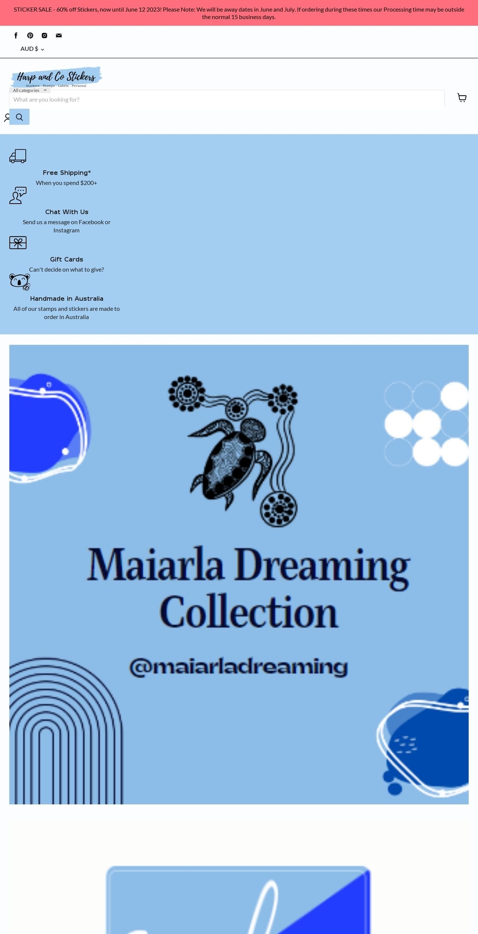 mrsharpstickers.com shopify website screenshot