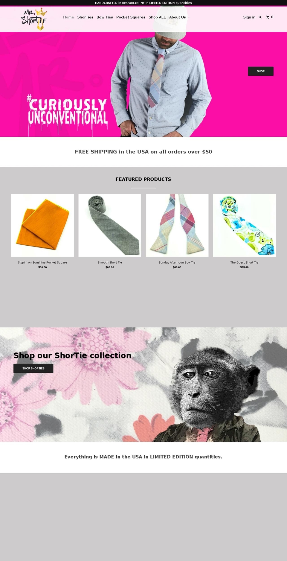 November Shopify theme site example mrshortie.com