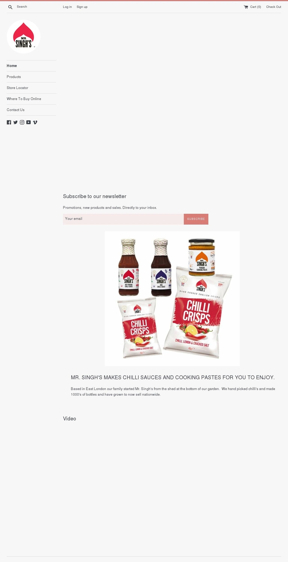mrsinghssauce.ca shopify website screenshot