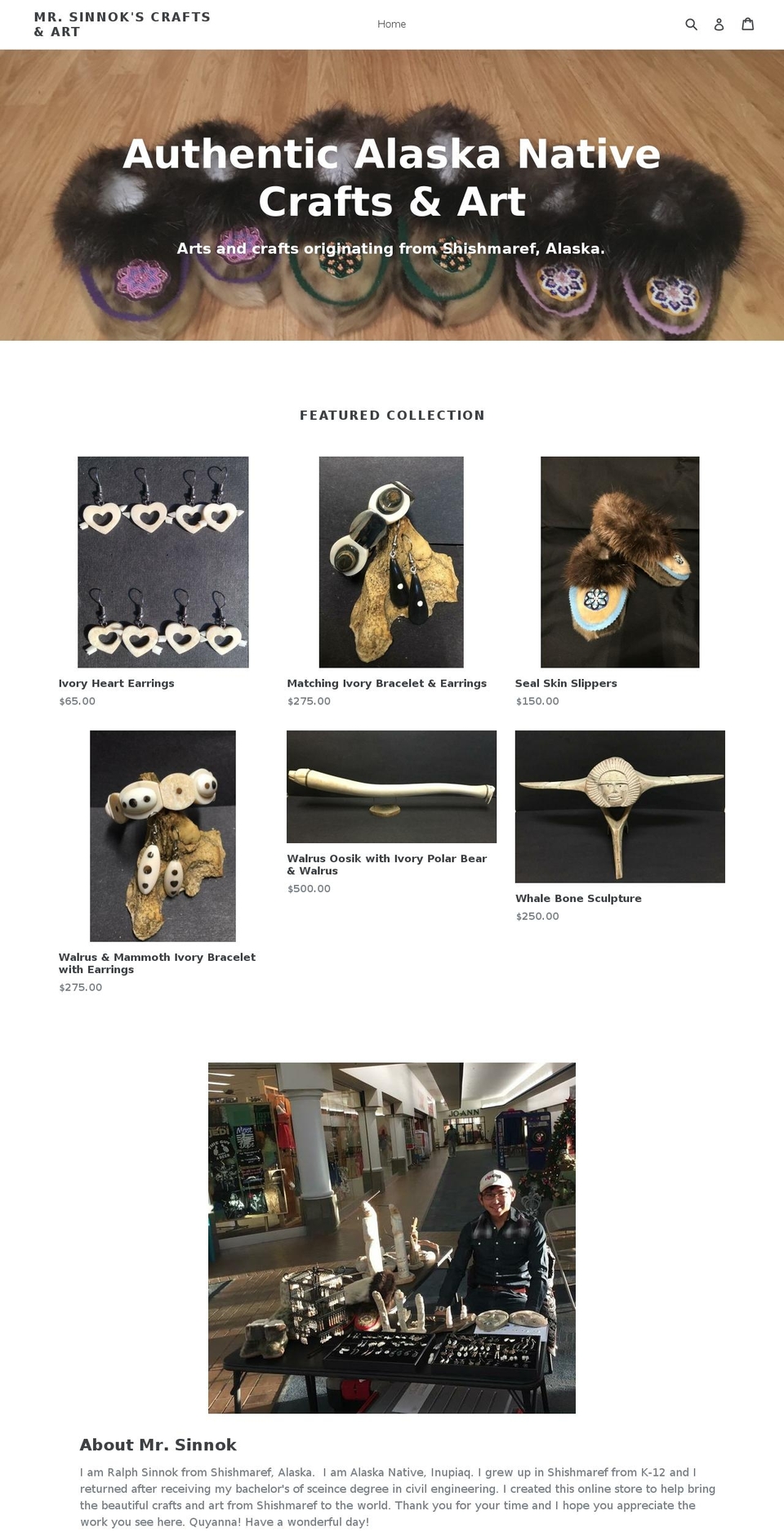 mrsinnok.com — Shopify storefront screenshot