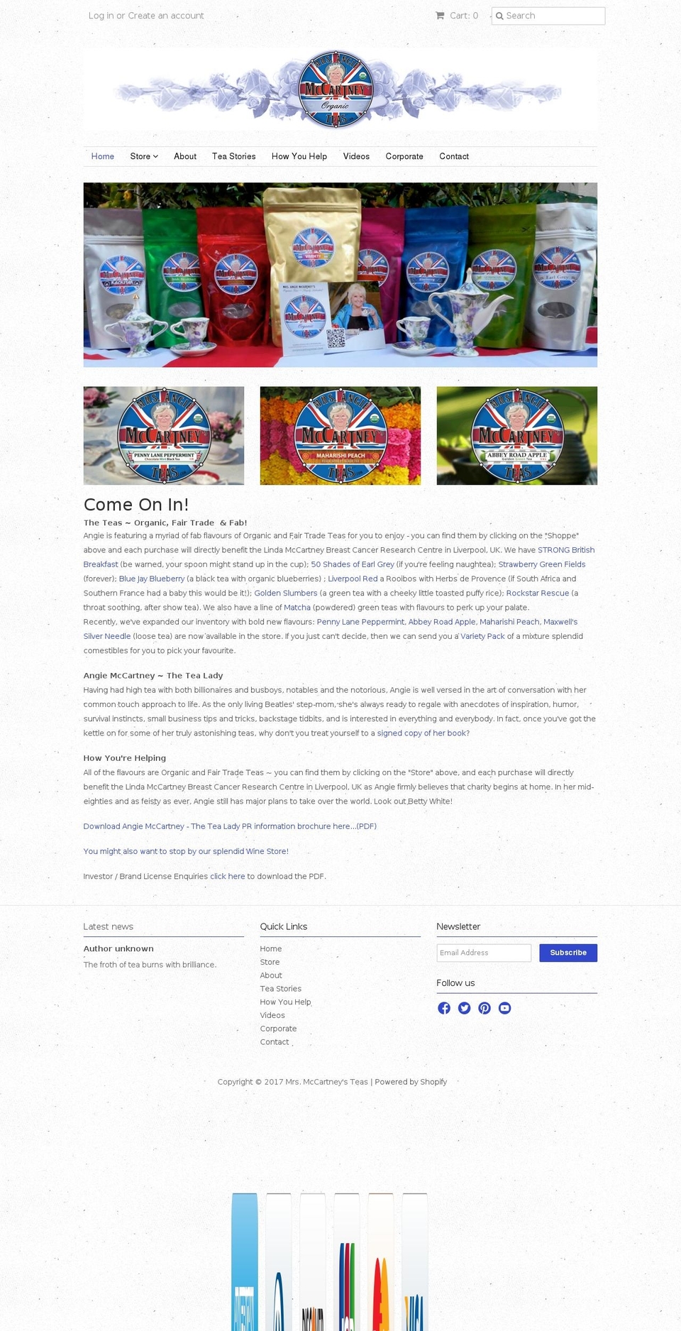 mrsmccartneysteas.com shopify website screenshot