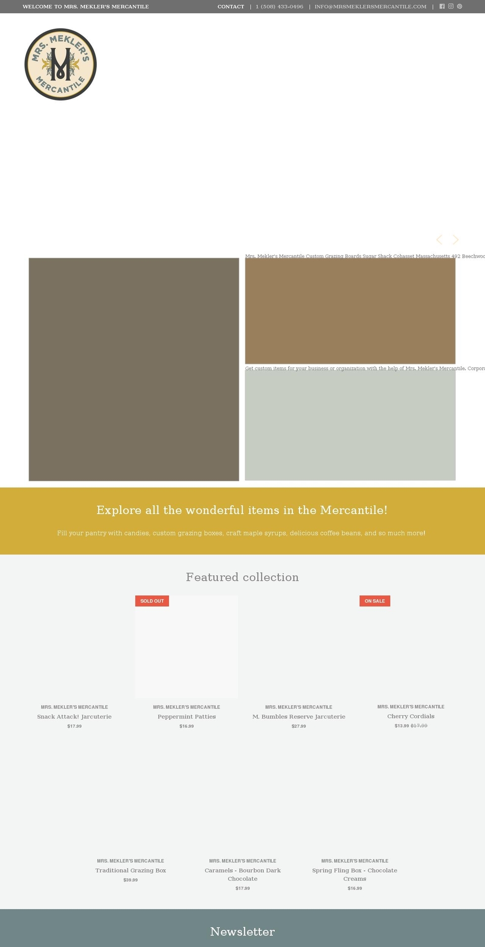 mrsmeklersmercantile.com shopify website screenshot