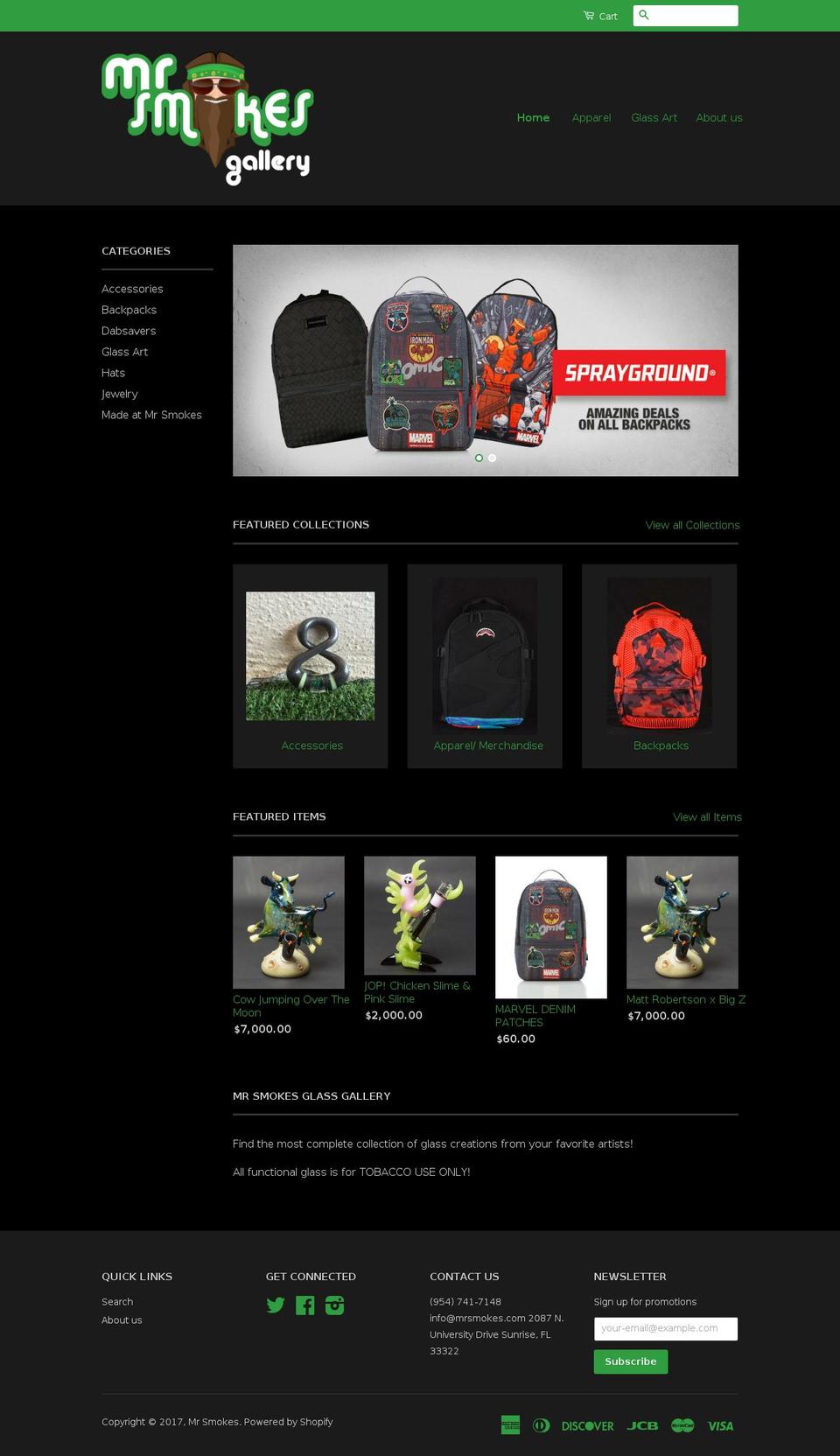 mrsmokesgallery.com shopify website screenshot