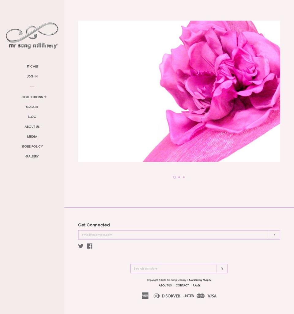 mrsongmillinery.com shopify website screenshot