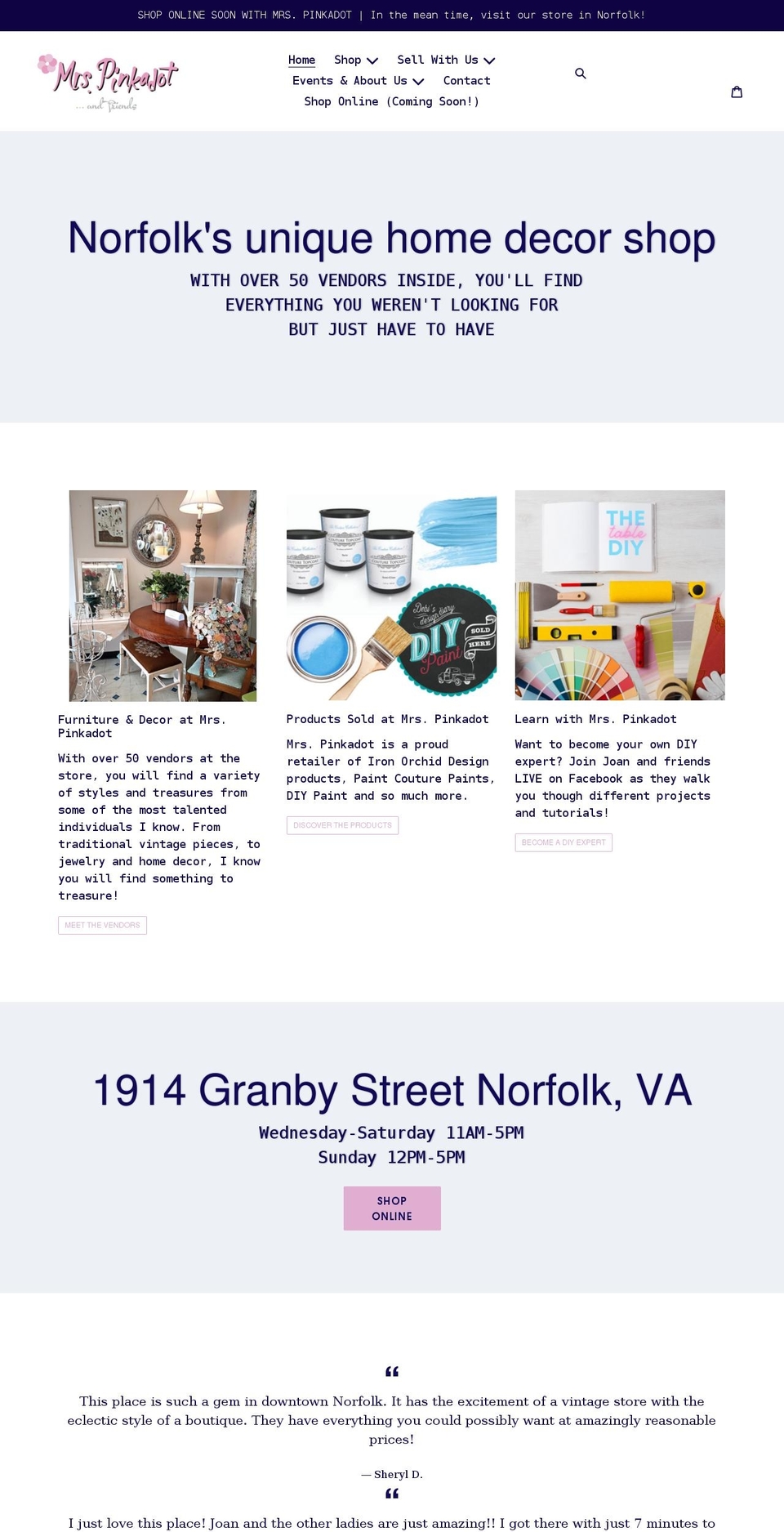 mrspinkadot.com shopify website screenshot