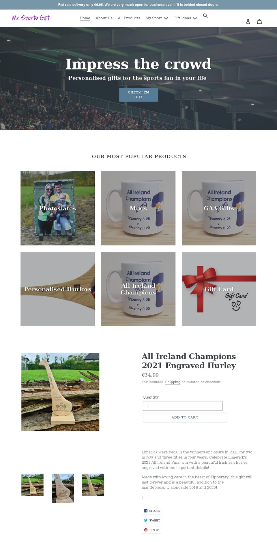 mrsportsgift.ie shopify website screenshot