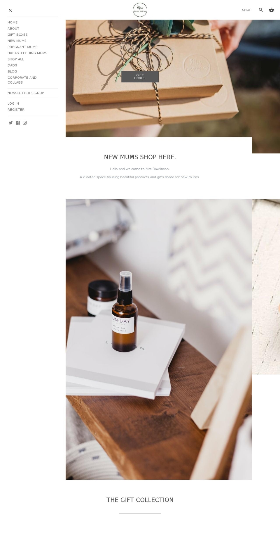 mrsrawlinson.com — Shopify storefront screenshot