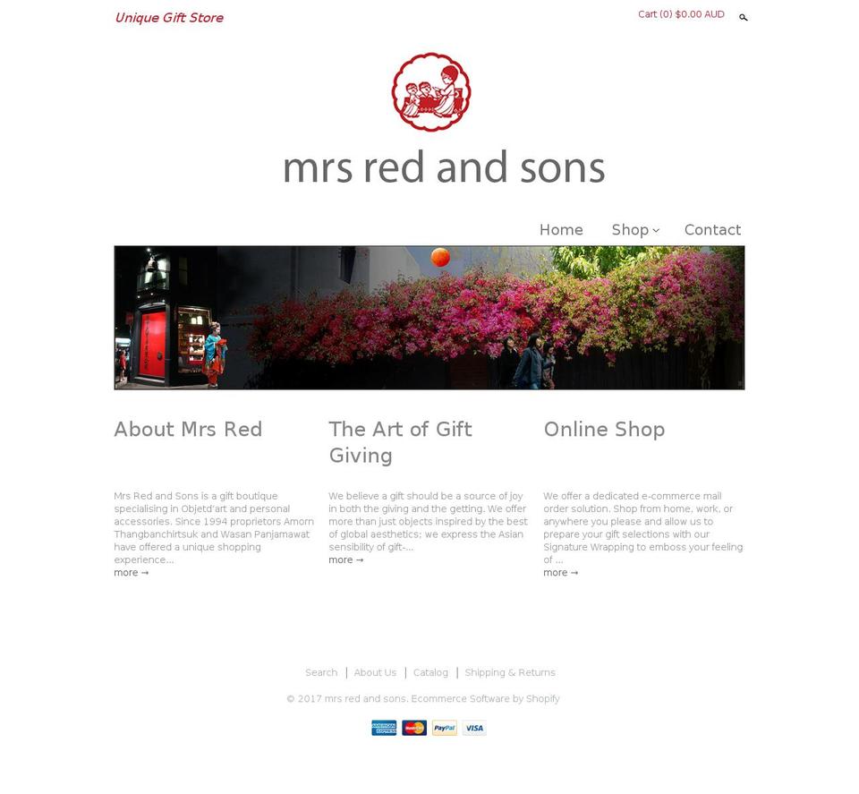 mrsred.com shopify website screenshot