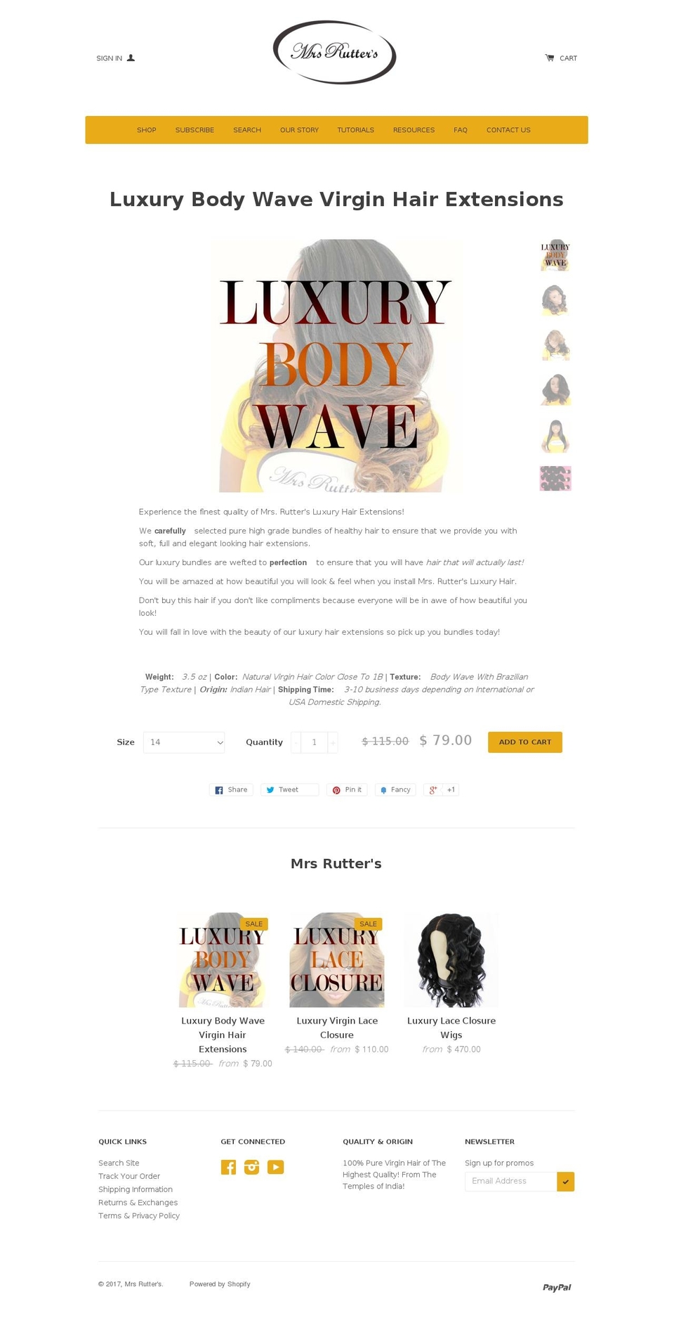 mrsrutter.com shopify website screenshot