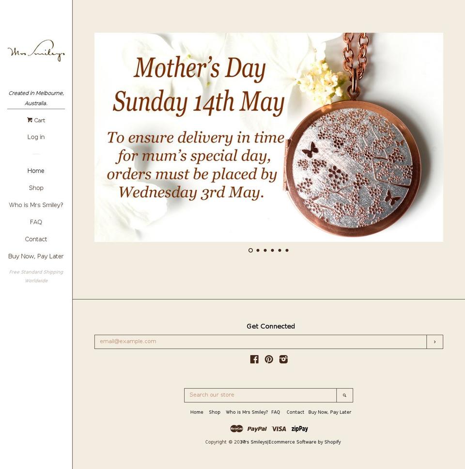 mrssmiley.com shopify website screenshot