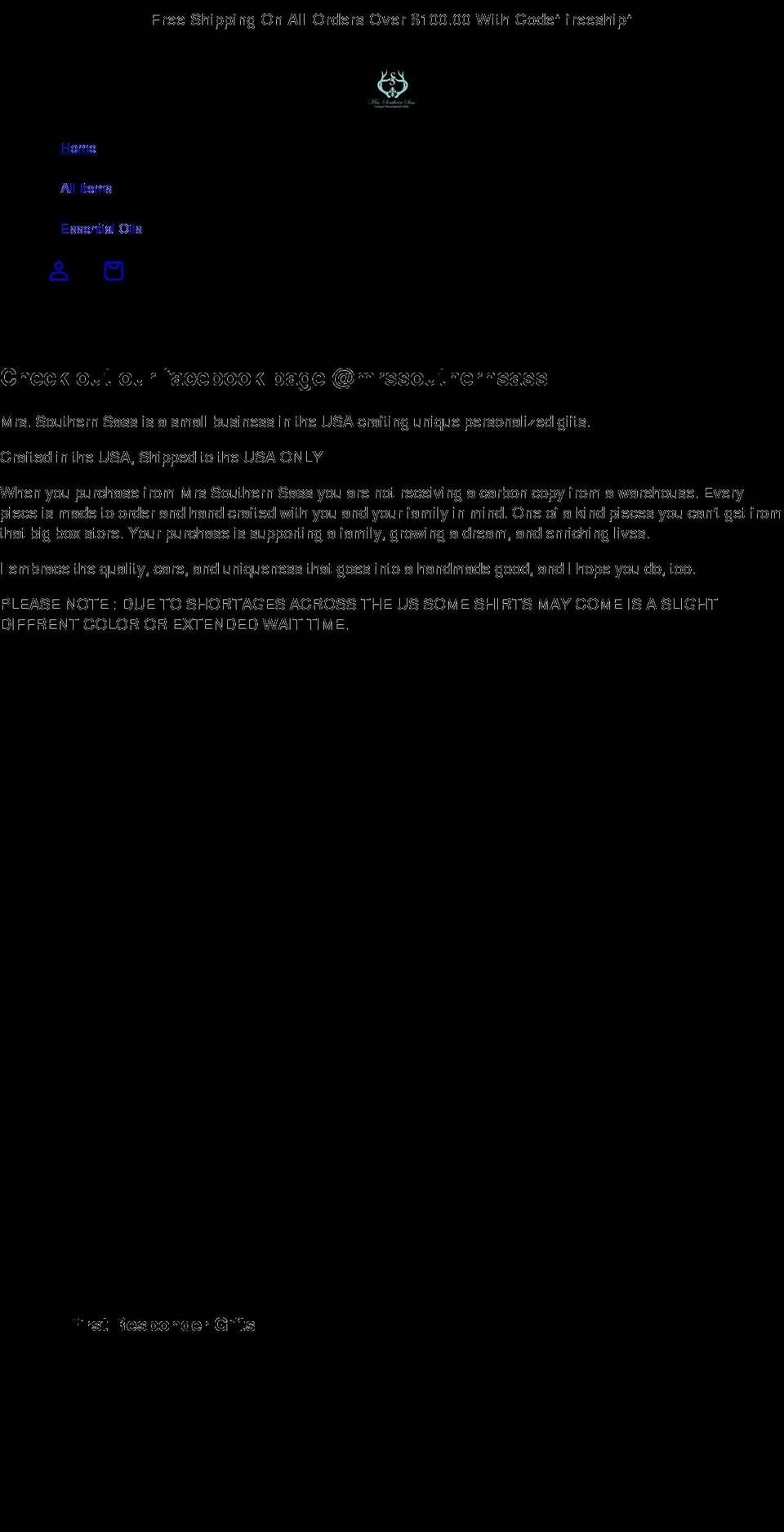 mrssouthernsass.com shopify website screenshot