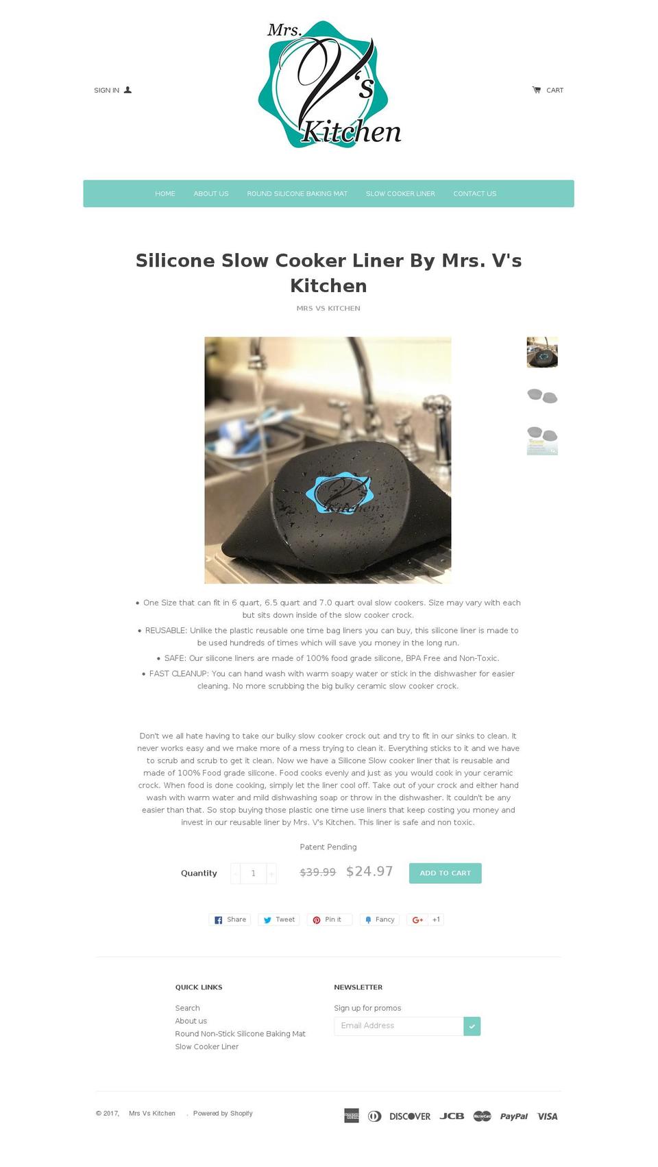mrsvskitchen.com shopify website screenshot