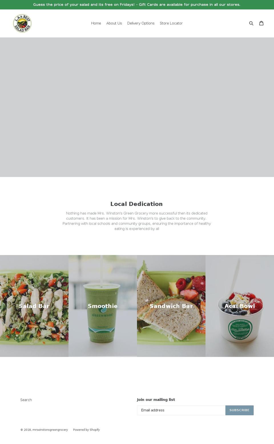 mrswinstonsgreengrocery.com — Shopify storefront screenshot