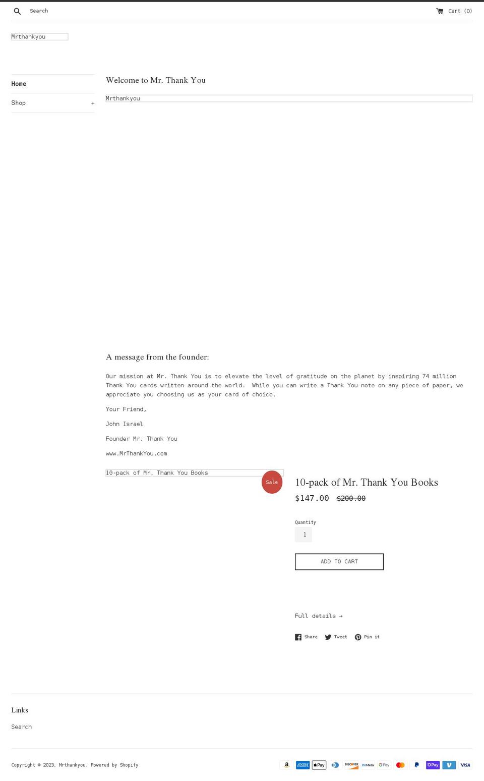 mrthankyou.myshopify.com shopify website screenshot