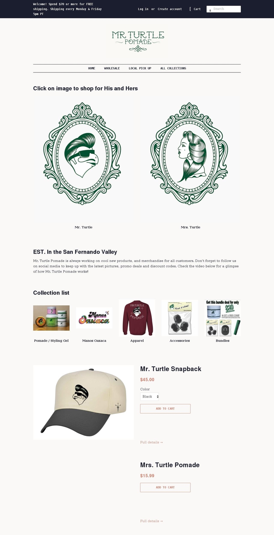 mrturtlepomade.com shopify website screenshot