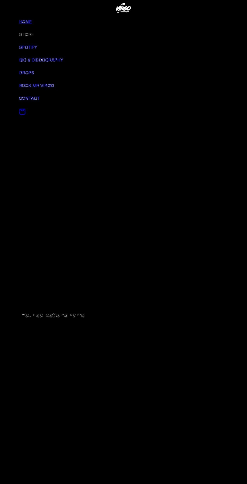 mrvirgomusic.com shopify website screenshot