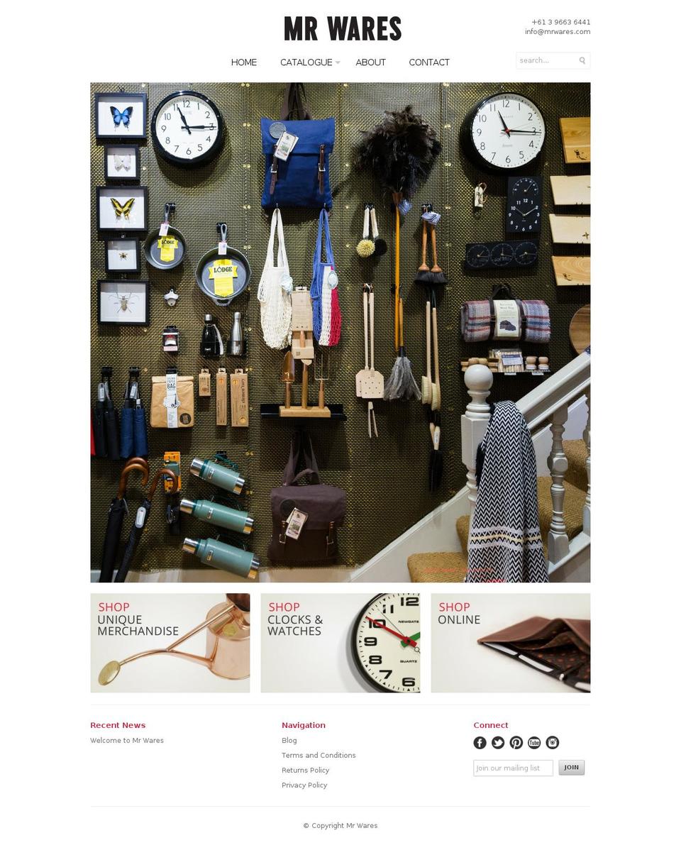 mrwares.com shopify website screenshot