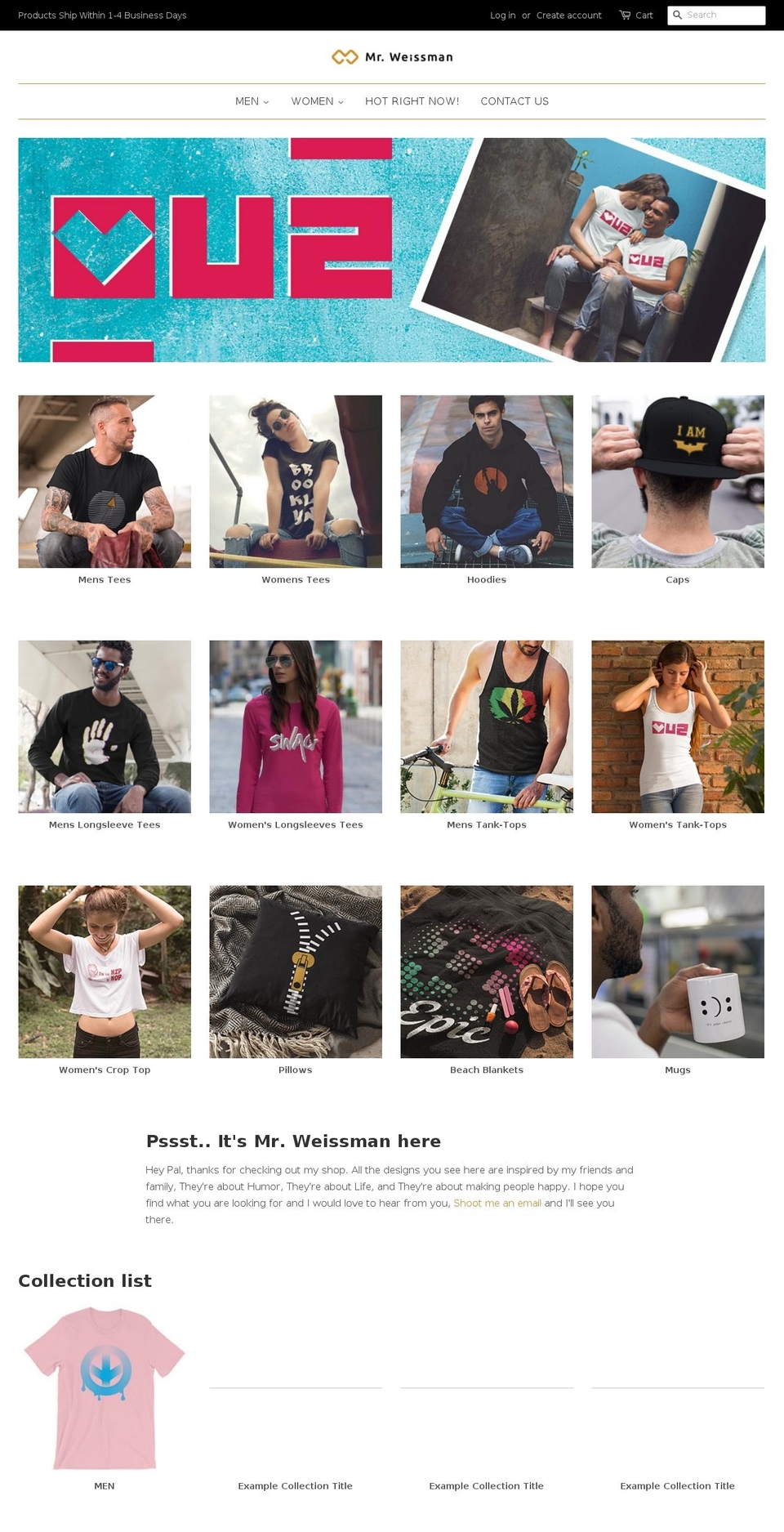 mrweissman.com — Shopify storefront screenshot