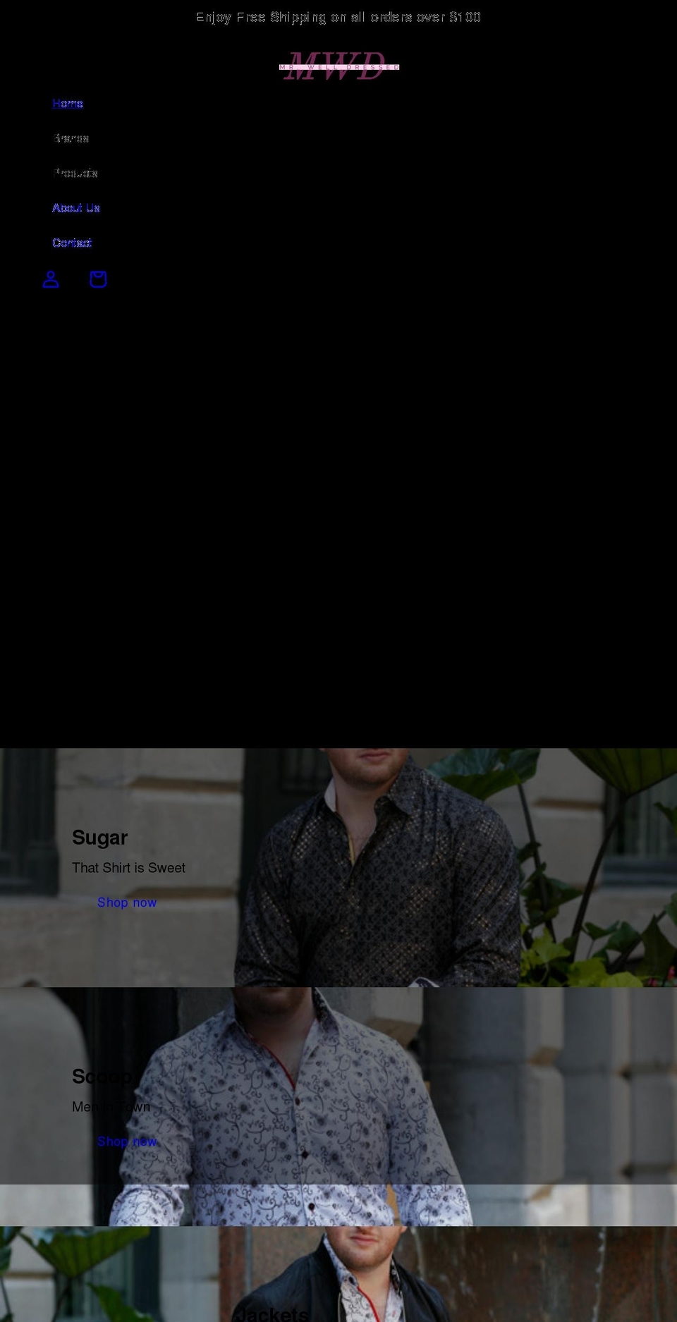 mrwelldressed.com shopify website screenshot