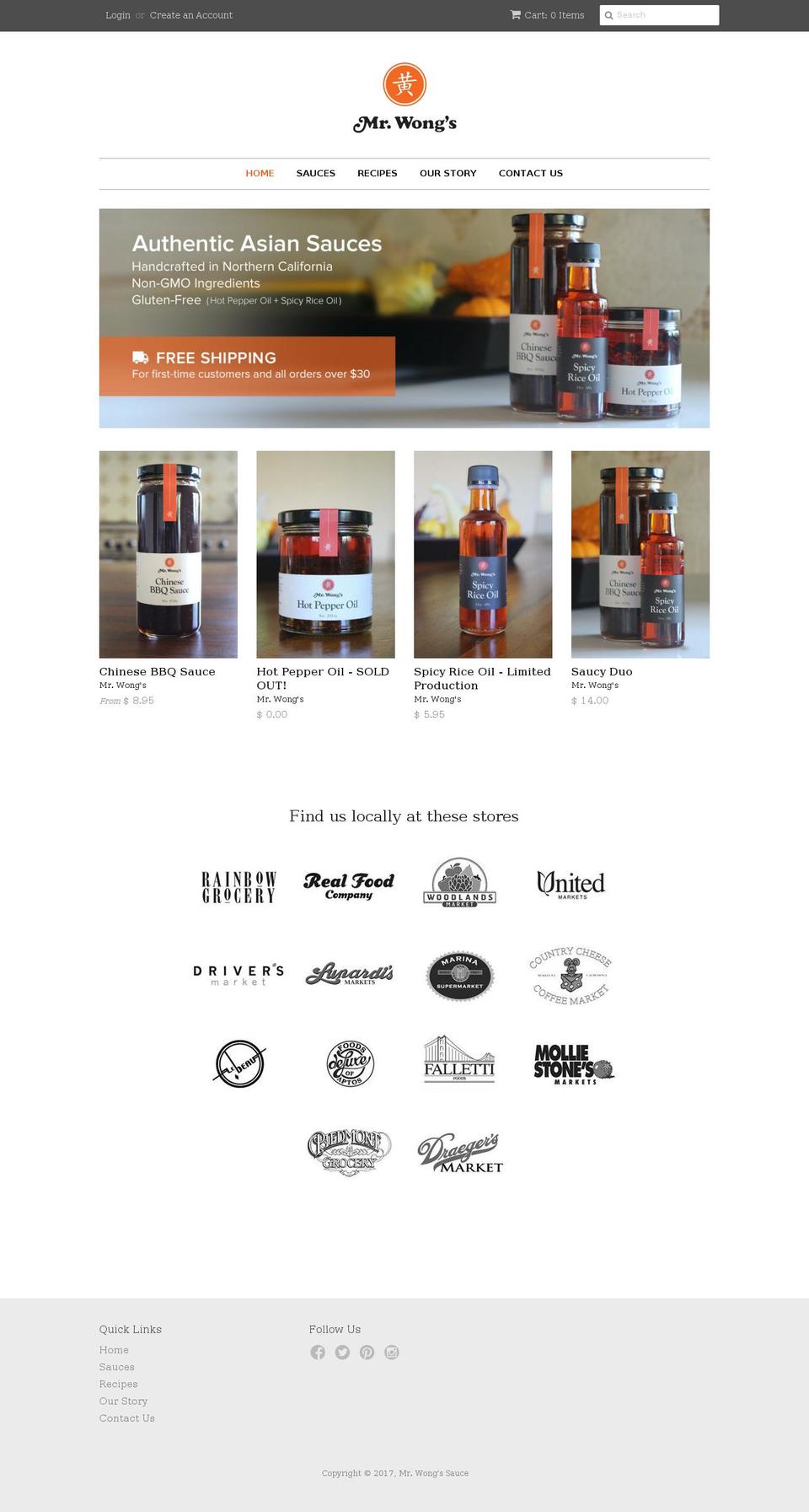 mrwongssauce.com shopify website screenshot