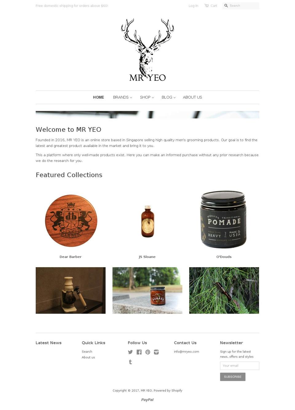 mryeo.com shopify website screenshot