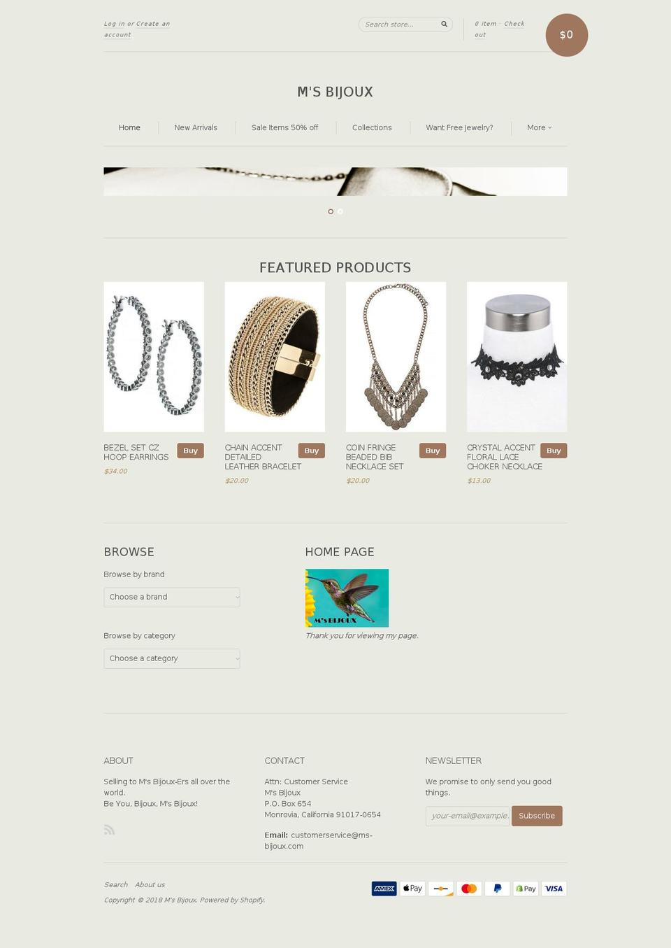 ms-bijoux.com shopify website screenshot