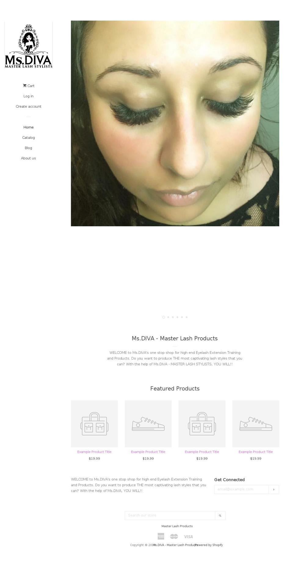 ms-diva-lash-products.com — Shopify storefront screenshot