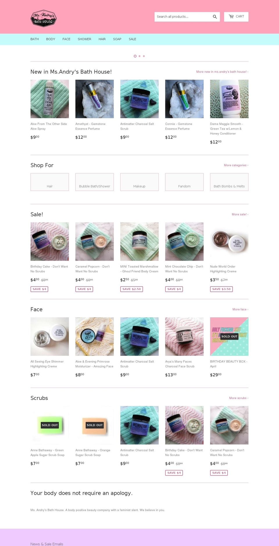 msandry.com shopify website screenshot